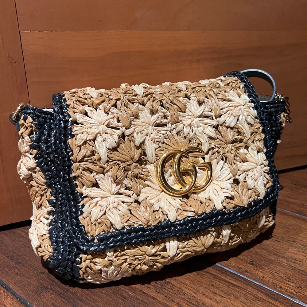 AUTHENTIC GUCCI RAFFIA CHAIN BAG